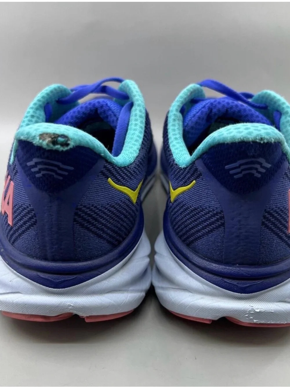 Hoka Women's Navy & Teal Running Shoes with Pink Logos